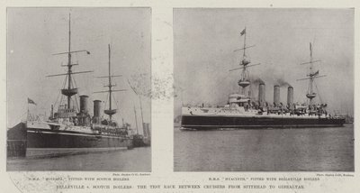 Belleville v Scotch Boilers，从Spithead到直布罗陀的巡洋舰之间的测试赛 作者 英国摄影师