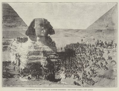 国王二百周年纪念苏格兰人，新狮身人面像下的狮身人面像 作者 英国摄影师
