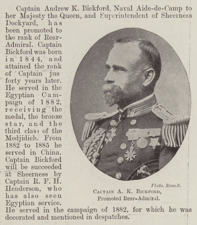 AK Bickford上尉，晋升为海军少将 作者 英国摄影师