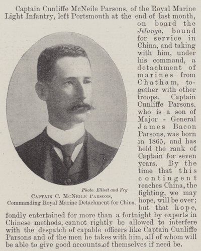 C McNeile Parsons上尉，指挥中国皇家海军支队 作者 英国摄影师