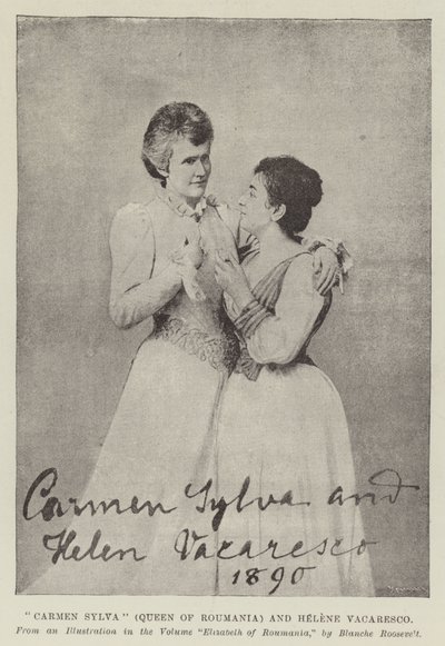 Carmen Sylva（罗马尼亚女王）和Helene Vacaresco 作者 英国摄影师