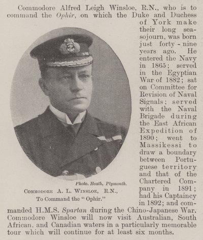 指挥Ophir的Commodore AL Winsloe，RN 作者 英国摄影师