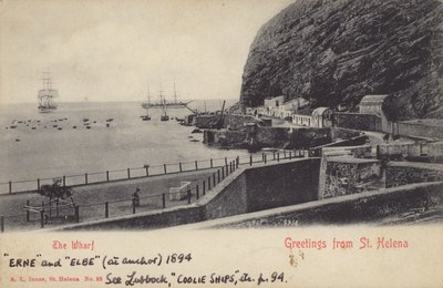 圣赫勒拿岛的厄恩河和易北河的运货船 作者 英国摄影师