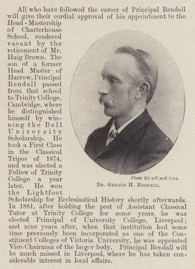 Gerald H Rendall博士 作者 英国摄影师