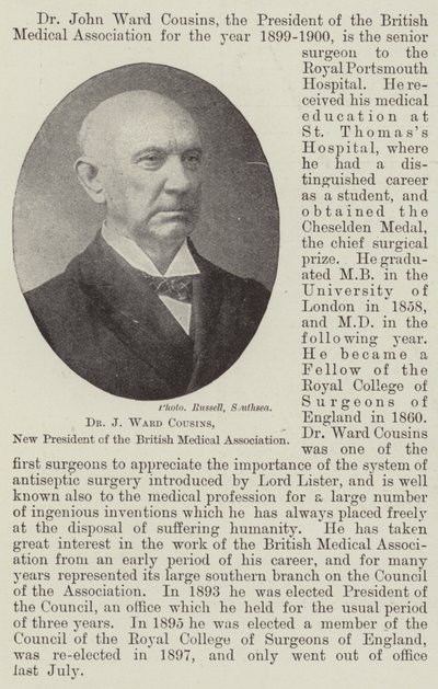 J Ward Cousins博士，英国医学会新任主席 作者 英国摄影师