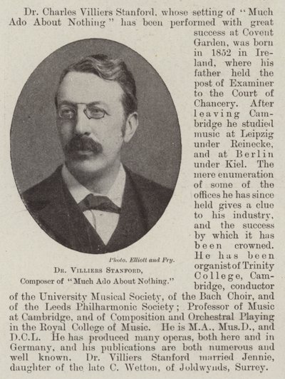 Villiers Stanford博士，很多Ado的作曲家 作者 英国摄影师