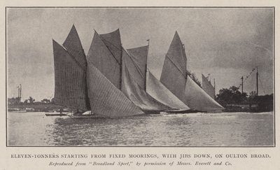 在Oulton Broad，从固定系泊开始，带有Jibs的11个碳粉 作者 英国摄影师