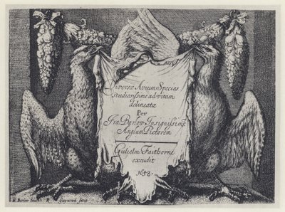 F Barlow, Diversae avium species, G Faithorne 1658 (b/w photo) 作者 英国摄影师