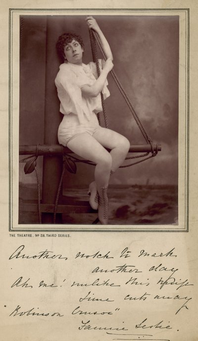 Fannie Leslie，女演员，照片和签名消息 作者 英国摄影师