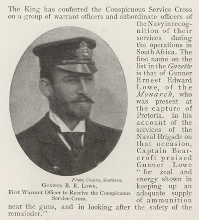 Gunner EE Lowe，第一位获得显眼服务十字勋章的准尉 作者 英国摄影师