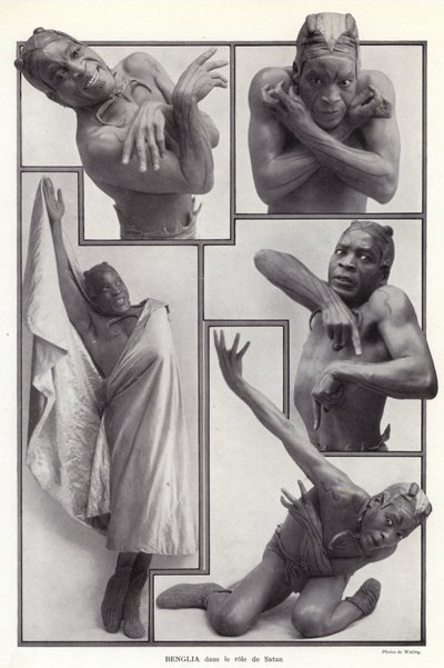 Habib Benglia, Algerian-born French dancer and actor in the role of Satan in Un Soir de Folie at the Folies Bergere, Paris 作者 英国摄影师