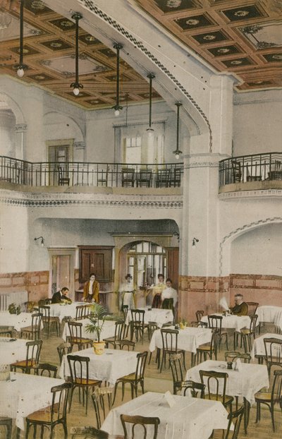 二十世纪初茶室的内部。明信片于1913年寄出。 作者 英国摄影师