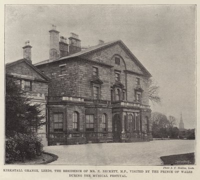Kirkstall Grange，Leeds，E Beckett先生的住所，MP，在音乐节期间由威尔士亲王访问 作者 英国摄影师