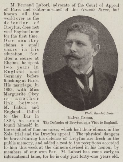 Dreyfus的后卫Maitre Labori访问英格兰 作者 英国摄影师