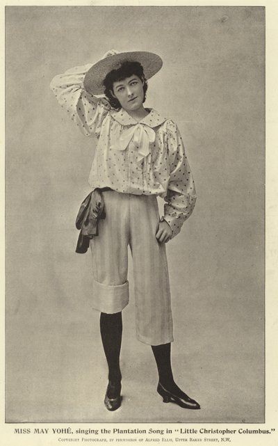 May Yohe小姐，在小克里斯托弗哥伦布演唱种植园歌曲 作者 英国摄影师