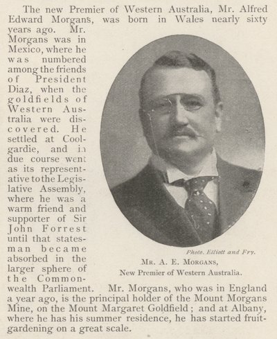 西澳新总理AE Morgans先生 作者 英国摄影师