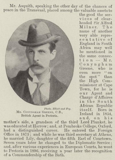 Conyngham Greene先生，CB，英国特工在比勒陀利亚 作者 英国摄影师