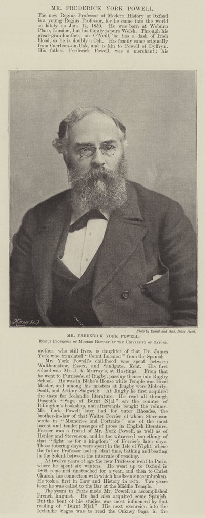 牛津大学现代历史Regius教授Frederick York Powell先生 作者 英国摄影师