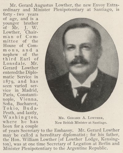 圣地亚哥新任英国部长Gerard A Lowther先生 作者 英国摄影师