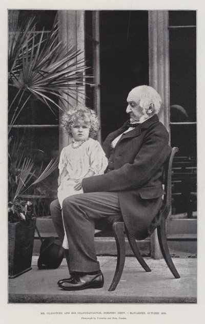 1893年10月，格拉德斯通先生和他的孙女Dorothy Drew，Hawarden先生 作者 英国摄影师