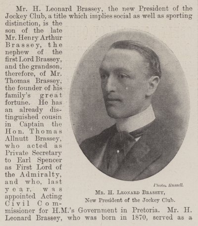 赛马会新任主席H Leonard Brassey先生 作者 英国摄影师