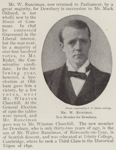 Dewsbury新成员W Runciman先生 作者 英国摄影师