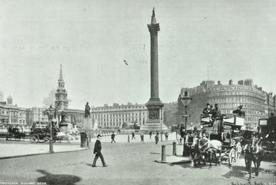 Nelsons Column，Trafalgar Square，Westminster LB：1898年从Cockspur Street向西北方向看 作者 英国摄影师