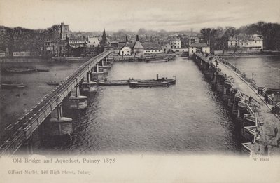 老桥和渡槽，普特尼，1878年 作者 英国摄影师