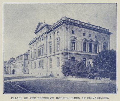 Hohenzollern的王子的宫殿在西格马林根 作者 英国摄影师