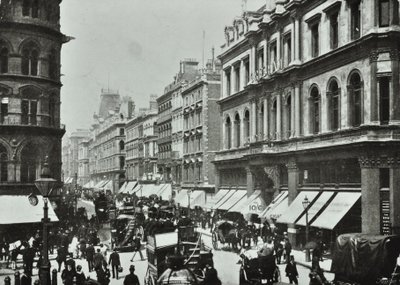 家禽，向西看到Cheapside，伦敦金融城，1890年 作者 英国摄影师