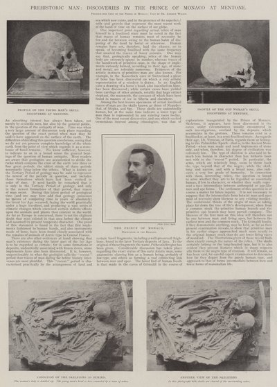 史前人，由摩纳哥王子在Mentone发现 作者 English Photographer