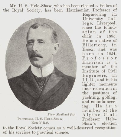 HS FR Hele-Shaw教授，新FRS 作者 英国摄影师