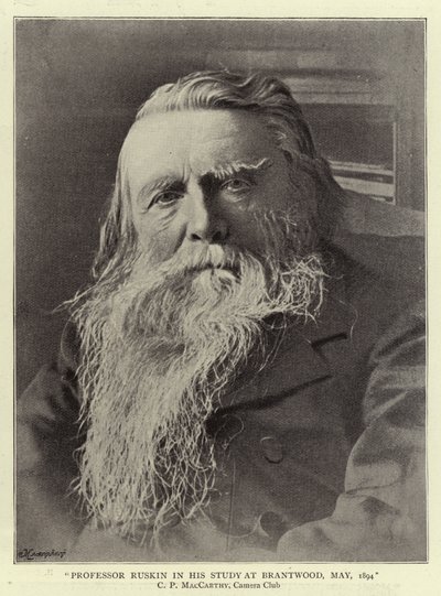 拉斯金教授于1894年5月在布兰特伍德学习 作者 英国摄影师