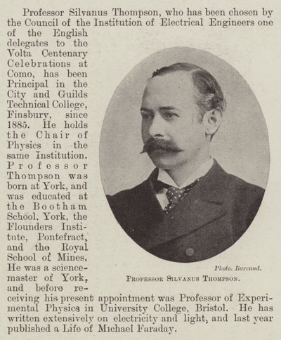 Silvanus Thompson教授 作者 英国摄影师