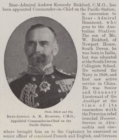 CMG海军少将AK Bickford被任命为太平洋站的总司令 作者 英国摄影师