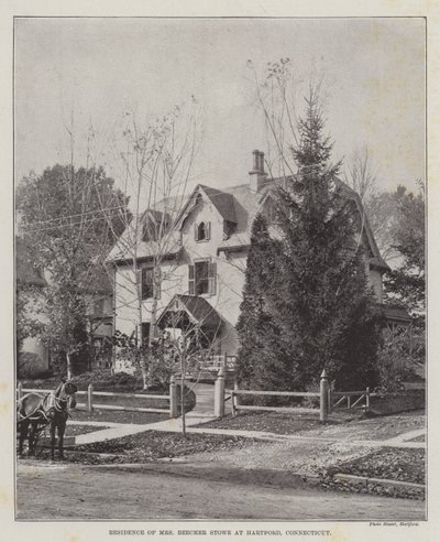 Beecher Stowe夫人住在康涅狄格州哈特福德 作者 英国摄影师