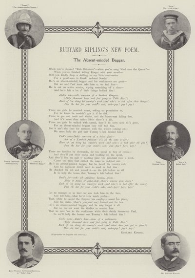 Rudyard Kiplings新诗，心不在焉的乞丐 作者 英国摄影师