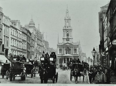 Saint Mary-le-Strand，Strand，Westminster LB：向东看到1895年的Saint Mary-le-Strand 作者 英国摄影师