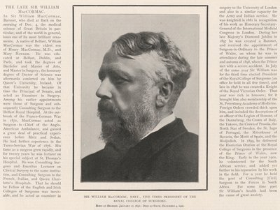 William MacCormac爵士，男爵，皇家外科医学院五次校长 作者 英国摄影师