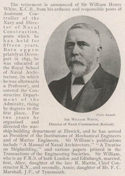 海军建筑总监William White先生（已退休） 作者 英国摄影师
