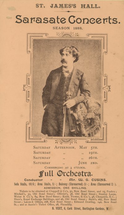 St Jamess Hall Sarasate音乐会 作者 英国摄影师