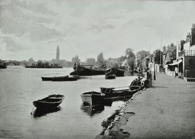 Strand-on-the-Green，豪恩斯洛：一般观点，1895年 作者 英国摄影师