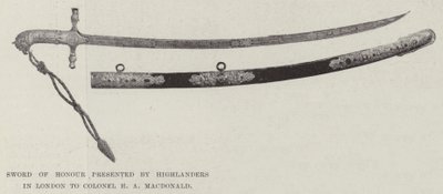 荣誉之剑由伦敦的Highlanders颁发给HA MacDonald上校 作者 英国摄影师