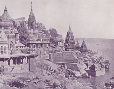 燃烧的Ghat，Benares 作者 英国摄影师