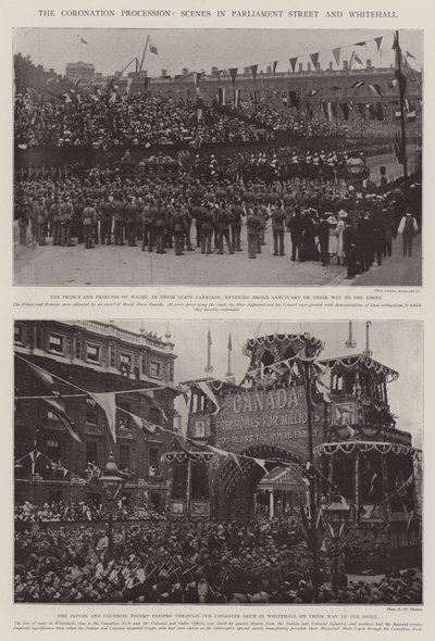 加冕游行，议会街和白厅的场景 作者 English Photographer