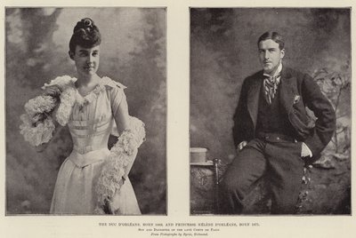 Duc dOrleans，生于1869年，和Princesse Helene dOrleans，1871年出生，儿子和已故的Comte de Paris的女儿 作者 英国摄影师