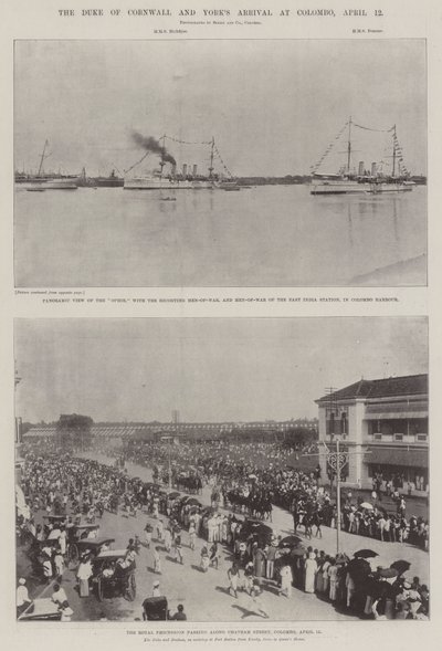 康沃尔公爵和约克抵达科伦坡，4月12日 作者 英国摄影师