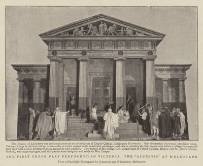 第一场希腊戏剧在维多利亚演出，墨尔本的Alcestis 作者 英国摄影师