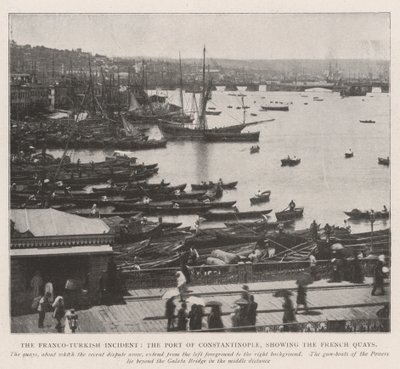法国 - 土耳其事件，君士坦丁堡港，显示法国码头 作者 英国摄影师