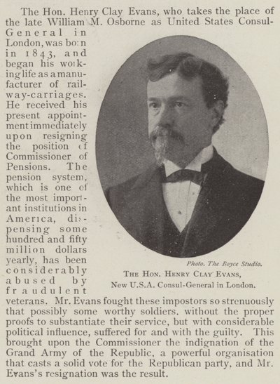 新任美国驻伦敦总领事Henry Clay Evans阁下 作者 英国摄影师